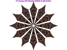 Charger l'image dans la galerie, The Dark UV Stretch Fractal Canopy Mandala 12/24 Petals 10Meter/33 Feet diameter