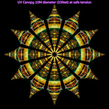 Load image into Gallery viewer, Uv Psychedelic fractal mandala trippy festival party canopy by crealab108 koh pha ngan