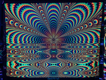 Load image into Gallery viewer, Trippy UV Psychedelic Fractal Tapestry - Crealab108 - parties home and festival decoration
