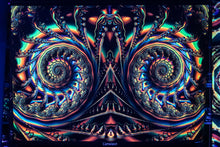 Load image into Gallery viewer, Cameleon Trippy UV Psychedelic Fractal Tapestry - Crealab108