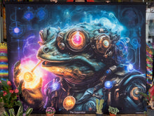 Charger l'image dans la galerie, UV trippy psychedelic shaman reptile tapestry at Crealab108 koh Pha-Ngan home parties festival decor