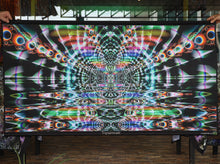 Charger l'image dans la galerie, UV psychedelic trippy fractal tapestry by Crealab108 koh Pha ngan home parties festival decoration