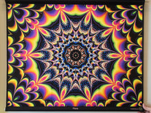 Load image into Gallery viewer, UV psychedelic fractal tapestries home parties festival decor by Crealab108 koh Pha ngan