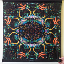 Load image into Gallery viewer, Divina Trippy UV Psychedelic Fractal Mandala Tapestry