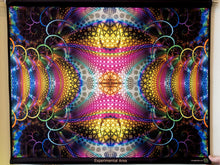 Load image into Gallery viewer, Experimental area UV trippy psychedelic decoration tapestry by Crealab108 Koh Phangan for festival and parties