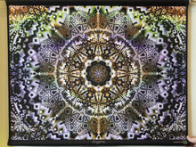 Load image into Gallery viewer, Organic UV psychedelic trippy MaOrganic UV psychedelic trippy mandala tapestry for home or festival decor by Crealab108 Koh Pha Ngan