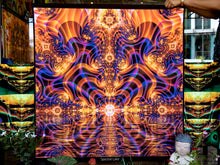 Charger l'image dans la galerie, Spectral Lake Psychedelic Fractal trippy UV Tapestry by Crealab108 Koh Pha Ngan
