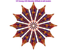 Load image into Gallery viewer, Spectral Lake UV Fractal Canopy Mandala 12/24 Petals 10Meter/33 Feet diameter Spectral Lake UV Fractal Canopy Mandala 12/24 Petals 10Meter/33 Feet diameter Crealab108
