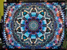 Load image into Gallery viewer, Unison UV trippy psychedelic fractal trippy mandala tapestry by Crealab108 Koh Pha Ngan