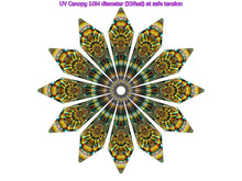 Load image into Gallery viewer, Visual Activation UV Fractal Canopy Mandala 12/24 Petals 10Meter/33 Feet diameter Visual Activation UV Fractal Canopy Mandala 12/24 Petals 10Meter/33 Feet diameter Crealab108