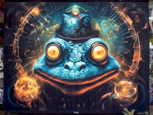 Load image into Gallery viewer, Crealab108 Horizontal Tapestry 120/150cm - 47/59inches pockets up/down finishing Hola UV Tapestry Trippy Froggy Hola UV Tapestry Trippy Froggy