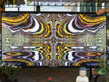 Load image into Gallery viewer, Crealab108 Horizontal Tapestry 75/150cm - 29.5/59 inches pockets finishing Changatrix UV Psychedelic Fractal Tapestry Changatrix UV Psychedelic Fractal Tapestry