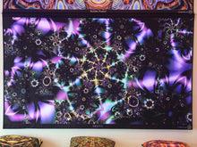 Load image into Gallery viewer, Crealab108 Horizontal Tapestry 90/150cm - 35/59inches pockets up/down finishing Galactica UV Psychedelic Fractal Tapestry Galactica UV Psychedelic Fractal Tapestry