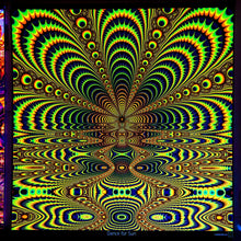 Load image into Gallery viewer, Crealab108 Square Tapestry 100/100cm - 39/39inches pockets up/down finishing Dance for Sun UV Psychedelic Fractal Tapestry Dance for Sun UV Psychedelic Fractal Tapestry