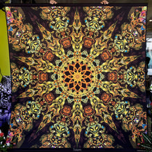 Load image into Gallery viewer, Crealab108 Square Tapestry 150/150cm - 59/59inches pockets up/down finishing Totem Floor UV Psychedelic Fractal Mandala Tapestry Totem Floor UV Psychedelic Fractal Mandala Tapestry