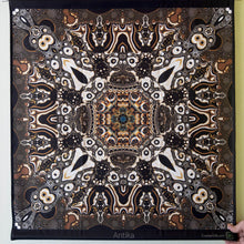 Load image into Gallery viewer, Crealab108 Square Tapestry 75/75cm - 29.5/29.5Inches pockets up/down finishing Antika Psychedelic Fractal Mandala UV Tapestry Antika Psychedelic Fractal Mandala UV Tapestry