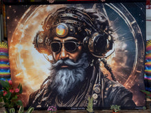 Load image into Gallery viewer, Crealab108 UV Tapestry 120/150cm - 47/59inches pockets up/down finishing Solaris - Solar Eclipse DJ UV Tapestry Solaris - Solar Eclipse DJ UV Tapestry