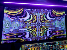 Load image into Gallery viewer, UV fractal trippy psychedelic tapestry by crealab108 koh pha ngan