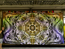 Load image into Gallery viewer, Uv Psychedelic Fractal tapestry by Crealab108 Koh Phangan