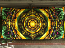 Load image into Gallery viewer, Ayamantra UV psychedelic giant mandala trippy tapestry by Crealab108 Koh Pha Ngan