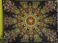 Load image into Gallery viewer, Totem Floor UV Psychedelic Fractal Mandala Tapestry - Crealab108