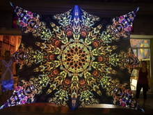 Charger l'image dans la galerie, UV giant trippy fractal  tapestry Totem by Crealab108