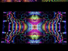 Load image into Gallery viewer, Crealab108 Horizontal Tapestry 105/210cm - 41/82 inches reinforced band finishing Experimental Area UV Psychedelic Fractal Tapestry Experimental Area UV Psychedelic Fractal Tapestry