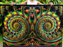 Load image into Gallery viewer, Cameleon Trippy UV Psychedelic Fractal Tapestry - Crealab108