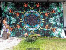 Load image into Gallery viewer, Crealab108 Horizontal Tapestry 300/520cm - 118/204inches reinforced band finishing Divina UV Psychedelic Fractal Tapestry Divina UV Psychedelic Fractal Tapestry