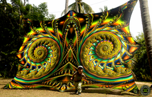 Load image into Gallery viewer, Cameleon UV Psychedelic Fractal Tapestry - Crealab108