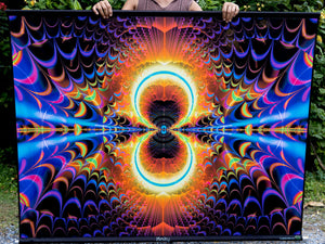 Infinity Gate UV Trippy Psychedelic Fractal Tapestry - Crealab108