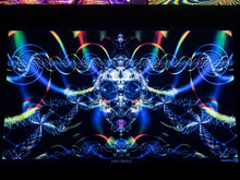 Charger l'image dans la galerie, UV psychedelic fractal tapestry wall hanging backdrop by crealab108.com