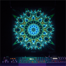 Load image into Gallery viewer, Crealab108 Square Tapestry 100/100cm - 39/39inches pockets up/down finishing Borealis Psychedelic Fractal Mandala UV tapestry Borealis Psychedelic Fractal Mandala UV tapestry