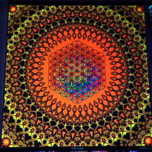 Charger l'image dans la galerie, Life Code Psychedelic Sacred Geometry Fractal Mandala UV Tapestry - Crealab108