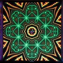 Load image into Gallery viewer, Zicvibes Trippy UV Psychedelic Fractal Mandala Tapestry - Crealab108