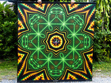 Load image into Gallery viewer, Zicvibes Trippy UV Psychedelic Fractal Mandala Tapestry - Crealab108