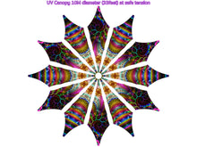 Charger l&#39;image dans la galerie, Experimental Area UV Stretch Fractal and Geometry Canopy Mandala 12/24 Petals 10Meter/33 Feet diameter
