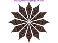 Charger l&#39;image dans la galerie, The Dark UV Stretch Fractal Canopy Mandala 12/24 Petals 10Meter/33 Feet diameter
