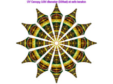 Charger l&#39;image dans la galerie, Ayamantra UV Stretch Fractal Canopy Mandala 12/24 Petals 10Meter/33 Feet diameter

