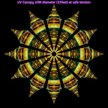 Load image into Gallery viewer, Uv Psychedelic fractal mandala trippy festival party canopy by crealab108 koh pha ngan
