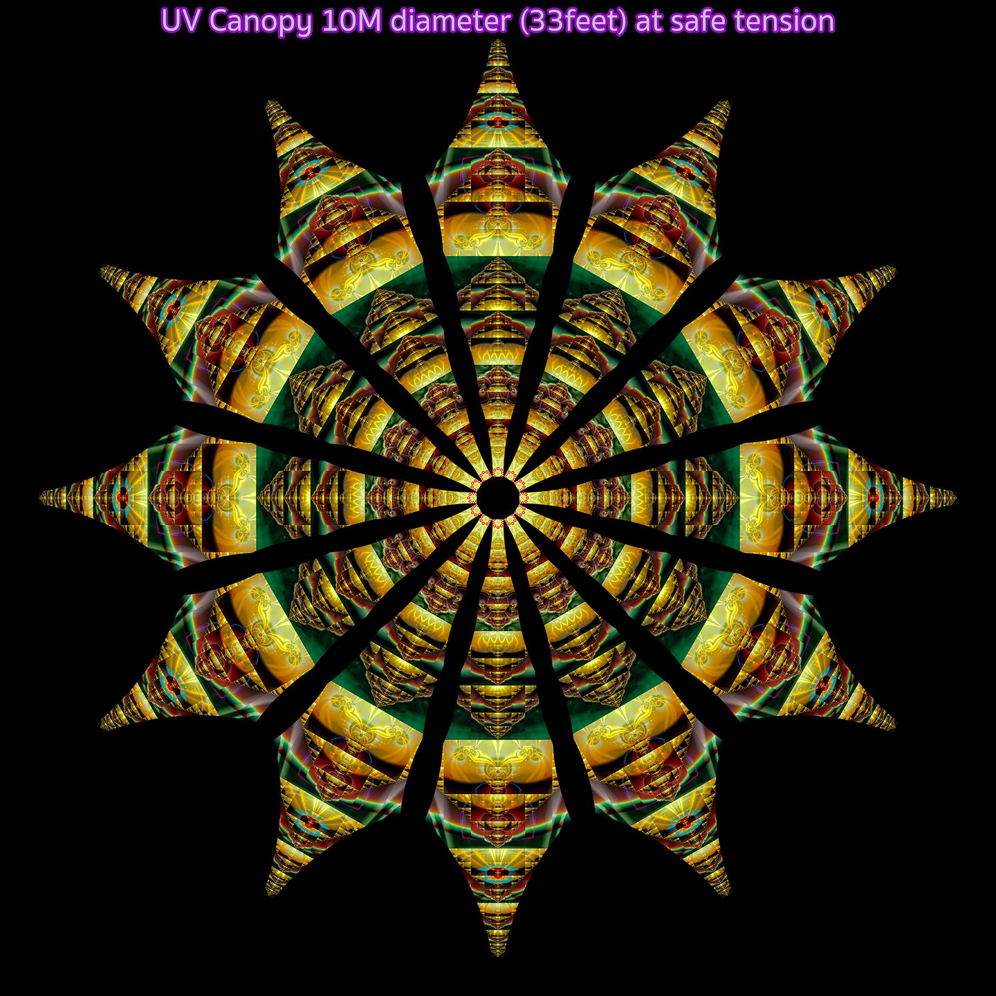 Uv Psychedelic fractal mandala trippy festival party canopy by crealab108 koh pha ngan