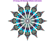 Charger l&#39;image dans la galerie, Unison UV Fractal and Geometry Canopy Mandala 12/24 Petals 10Meter/33 Feet diameter

