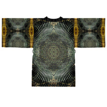 Load image into Gallery viewer, Silvery - Trippy Psychedelic Fractal and sacred Geometry Mandala Kimono Unisex
