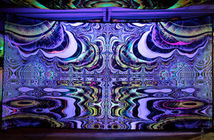 Uv Psychedelic giant trippy fractal tapestry by Crealab108 Koh Pha ngan