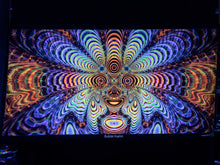 Load image into Gallery viewer, Bubble ruptor UV trippy psychedlic fractal tapestry by Crealab108 Koh Phangan
