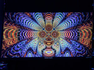 Bubble ruptor UV trippy psychedlic fractal tapestry by Crealab108 Koh Phangan