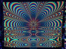 Load image into Gallery viewer, Trippy UV Psychedelic Fractal Tapestry - Crealab108 - parties home and festival decoration

