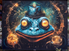 Load image into Gallery viewer, UV tapestry Buffo trippy psychedelic steampunk frog by crealab108 koh pha ngan
