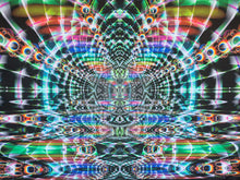 Load image into Gallery viewer, UV trippy fractaal tapestry by Crealab108 koh Pha ngan
