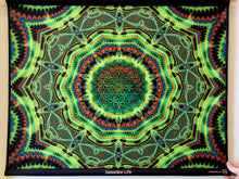 Load image into Gallery viewer, UV psychedelic fractal mandala tapestry party festival decor
